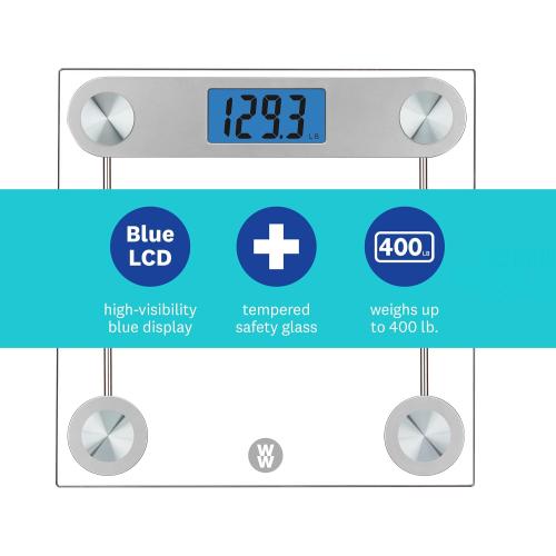 Weight Watchers Scales by Conair Scale for Body Weight, Digital Bathroom Scale in Clear