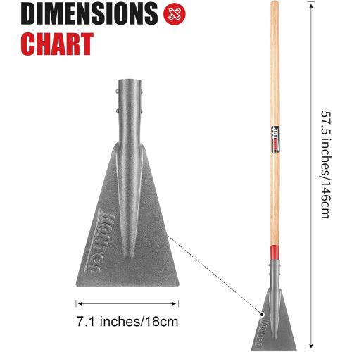 Ice Scraper Snow Ice Chopper Long Wooden Handle Ice Shovel for Driveway Sidewalk Outdoor Road,57.5 inches