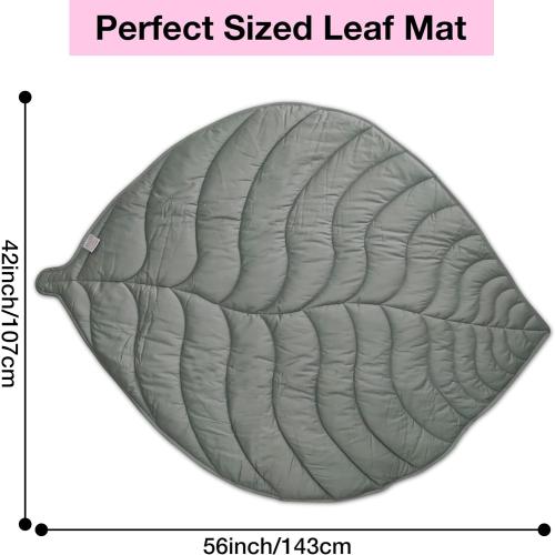 Baby Mat For Floor, Baby Play Mats For Floor, Tummy Time Mat, 100% Cotton Premium Leaf Mat, Baby Floor Mats For Crawling, Play Mat for Baby, Tummy Time Pillow, Machine Washable, Portable, and Compact