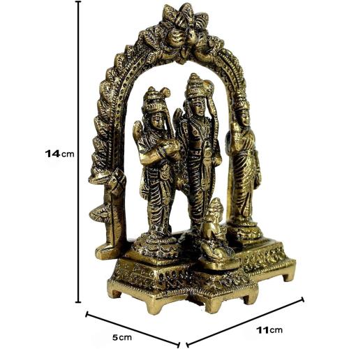 eSplanade 5.5 Brass Ram Darbar (Rama, Sita, Laxman, Hanuman) Murti Idol Statue Sculpture
