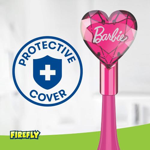 FIREFLY Slim Sonic Barbie Toothbrush with USB Charging and Antibacterial Cover, Ages 3 , 1 Count