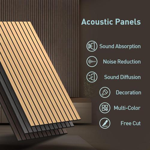 UMIACOUSTICS 6 Packs Acoustic Panel,47.2 x 23.6 Inches Decorative Sound Proof Panel for Office,Home Theater,Studio,Khaki
