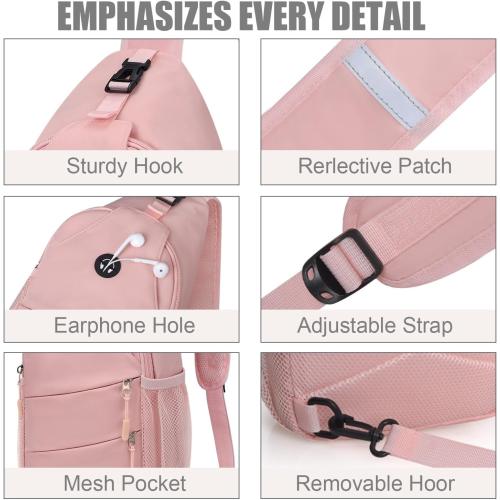 Crossbody Bags for Women Men Trendy Sling Bag Backpack Casual Chest Bag with Convertible Shoulder Strap