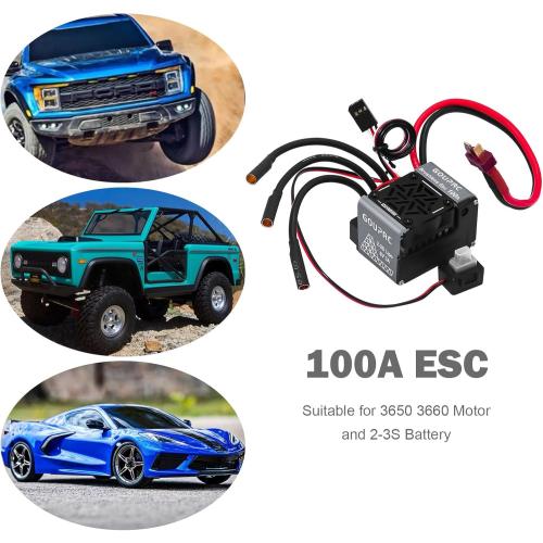 GOUPRC 100A Brushless ESC 2-3S Waterproof Electric Speed Controller for 1/10 Scale Accessories RC Truck Off-Road Car