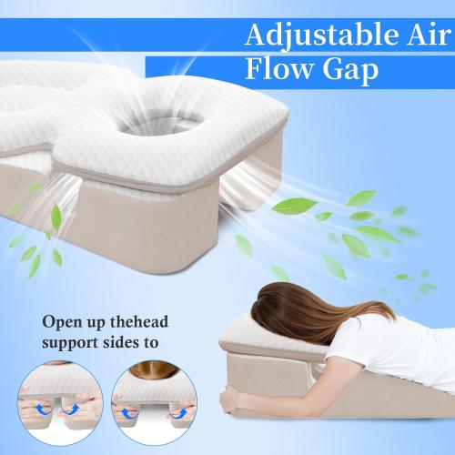 Face Down Pillow,Faces Down Pillow After Eye Surgery,BBL Pillows After Surgery Stomach Sleeping Pillows,Home Massage Pillowes Faces Down with Shredded Memory Foam and Removable Cover
