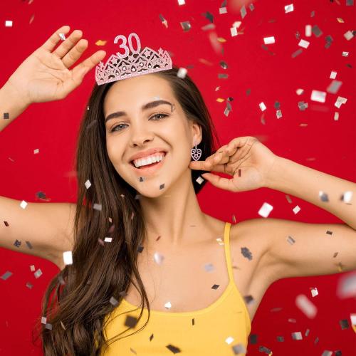 HnoonZ 30th Birthday Gifts for Her,30th Birthday Gifts for Women,30th Birthday Sash,30th Birthday Crown,30th Birthday Tiara,30th Birthday Sash And Crown,30 Crown,30 Year Old Birthday Gifts for Women