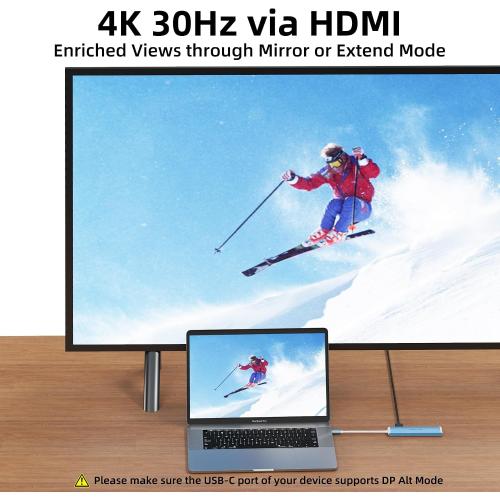 ‼️Starlight Color‼️WALNEW 7 in 1 USB-C Hub with 4K HDMI,100W PD,5Gbps Data Port(1 Type-C & 2 USB 3.0),SD/TF Reader, Thunderbolt 4 Dock Multiport Adapter for MacBook Pro Air,Mac,iPad 10/Mini 6,Surface