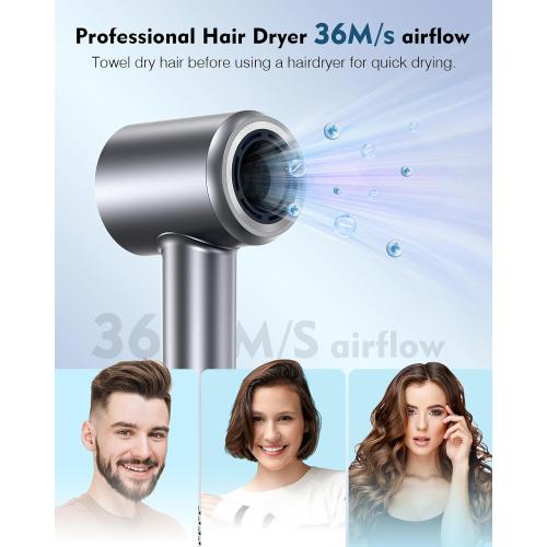 Hair Dryer, 160000 RPM High Speed 200 Million Ionic Blow Dryer, Professional Hair Blow Dryer with Diffuser and Nozzle for Home, Travel & Salon Use, 120V
