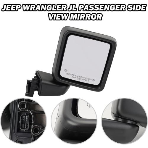 RH Side Mirror for 2018-2023 Jeep Wrangler JL/2020-2023 Gladiator JT 5Pins