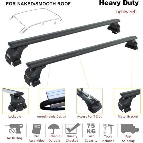 For Toyota Hilux 2015-2021 Roof Rack Cross Bars Normal Roof Alu Black