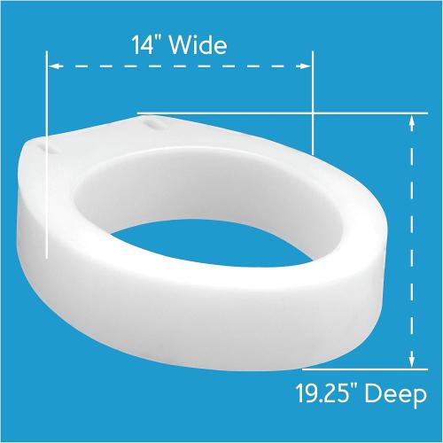 Carex Toilet Seat Riser, Elongated Raised Toilet Seat Adds 3.5 inches to Toilet Height, for Assistance Bending or Sitting, 300 Pound Weight Capacity Toilet Riser