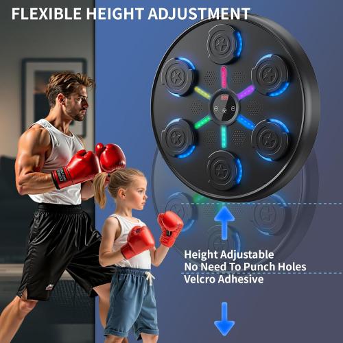 Upgrade and Larger,Music Boxing Machine with Boxing Gloves,2025 New Smart Bluetooth Music Boxing Machine,Wall-Mounted Exercise Equipment for Home,One Punch Boxing Game Machine for Kids and Adults