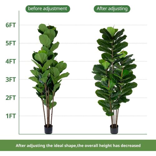 2 Pack Fiddle Leaf Fig Tree - Artificial Ficus Tree with Tall Artificial Plants Large 69 Fiddle Leaves -Fake Trees for Indoor Outdoor Home Decor Living Room