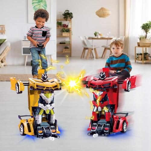 Remote Control Car - Transform Robot Toys for Boys Teens, Rechargeable RC Cars with Lights, 2.4Ghz RC Car 1:18 Rechargeable 360° Rotating Race Transform Car Birthday Christmas Gifts for Kids
