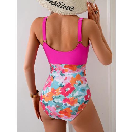 Small Eomenie Women's One Piece Swimsuit Tummy Control Slimming Bathing Suit Cutout Tie Knot Swimwear