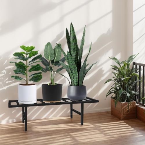 Plant Stand Indoor Outdoor, Heavy Duty Iron Pedestal Stands Metal Plant Stand for Indoor Outdoor, 1-Tier Sturdy Flower Stand Display Plant Shelf