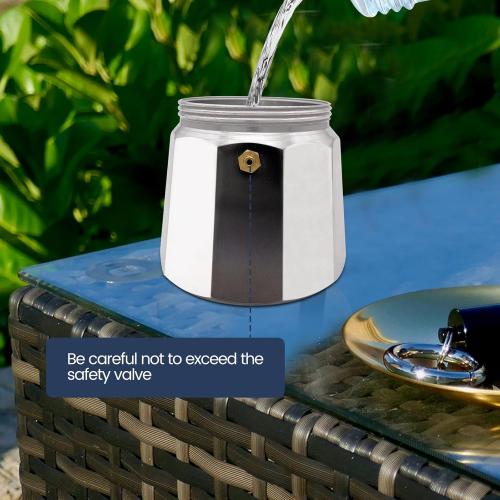 14 Cup Moka Pot Aluminum 700ml Italian Coffee Maker Stovetop Espresso CoffeeMakers Mocha Pot Percolator Greca Coffee Maker for Electric Ceramic Stove Portable for Easy Brewing