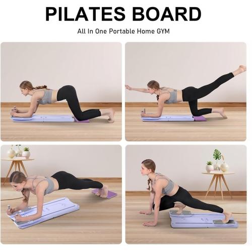 Pilates Reformer Board Set - 2025 Foldable 8-in-1 Pilates Machine for Full Body Workouts, Ab Core Trainer with Resistance Bands, Portable Home Pilates Equipment for Women & Men