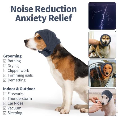 Nanaki Dog Calming Hoodie No Shake Ear Wraps for Dogs Ear Protection Ear Dog Cover Muffs Dog Head Warp Anxiety Relief Dog Hematoma Ear Wrap Head Cover The Grooming and Force Drying Dog Ear Protector