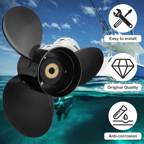 NOVINO Boat Propeller for Mercruiser Alpha One,14 1/2 x19,14×19,14×17 etc Mult-Size | Aluminum Boat Propeller for Mercruiser Alpha One/Bravo One & Mercury Outboard Engines 135-300HP w/Hub Kit,15 Spline Tooth,RH