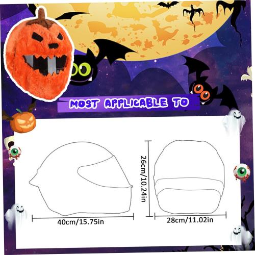 Motorcycle Helmet Covers, Halloween Evil Pumpkin Plush Helmet Cover Motorcycle, Decorative Funny Cartoon No Blocking Vision for Riding, Parties Cover