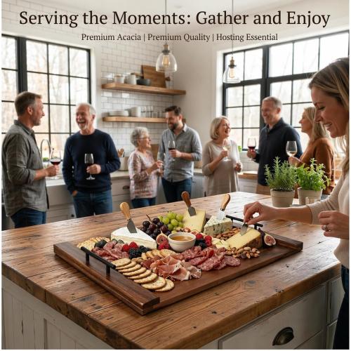 Noodle Board Stove Cover - Acacia Wood Stove Top Cover – Large Wood Cutting Board - Stove Top Covers for Electric Stove - Countertop Saver - Charcuterie Tray - Serving Board - Rustic Kitchen Decor