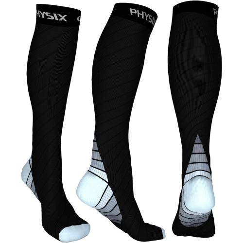 Physix Gear Compression Socks 20-30 mmHg - Men & Women - Running, Nurses, Shin Splints, Flight, Travel