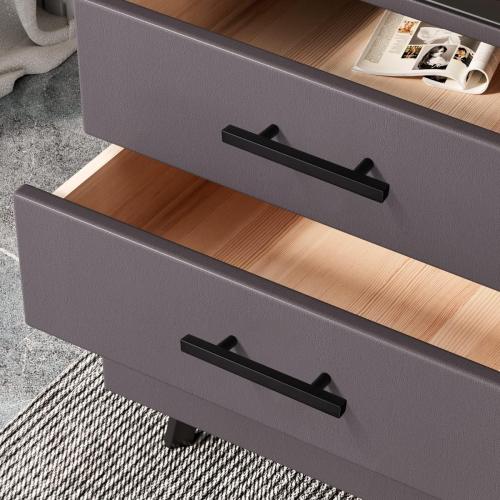 KNOBWELL 10 Pack 3-1/2 Black Kitchen Cabinet Pulls Square, 90mm Hole Center Stainless Steel Black Dresser Drawer Pulls 5-3/5 Overall Length
