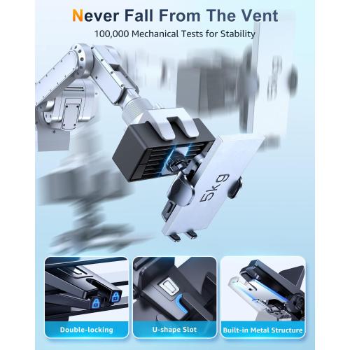 Phone Mount for Car [Military-Grade Super Suction] Universal Hands-Free Phone Holder for Dashboard Windshield Air Vent for iPhone 17/16 Pro Max Air Plus Samsung All Phones