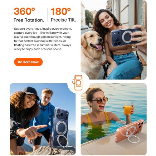 TORRAS 360 Magnetic Stand for iPhone 17 Pro Max Case, [Fit for MagSafe] [4X Military-Grade Protection] Slim Case for iPhone 17 Pro Max 6.9 2025, Clear, Ostand O3 Fitness Series