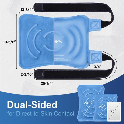 APEXUP Ice Pack for Knee Pain Relief, Large Reusable Wrap After Surgery, Flexible Gel Cold Pack for Injuries, Pain Relief for Back, Shoulder, Elbow, Ankle and Leg (Blue, L, 1PK)