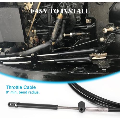 2pcs Gen1/Gen2 Boat Throttle and Shift Cables Compatible with Mercury MerCruiser Marine Force Outboard Engine, Replace CC179xx/CC189xx