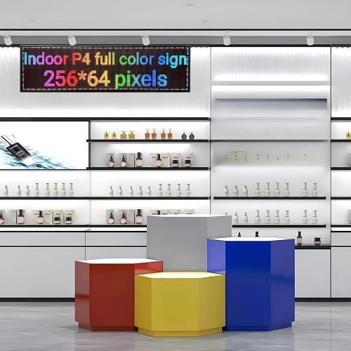 P4 Indoor Programmable Led Sign Scrolling Custom Display Message Board Digital Word Light for Business Bar Screen WiFi Control Electronic Advertising Pixel Led Panel Store Signs Menu(41.5×11.3)