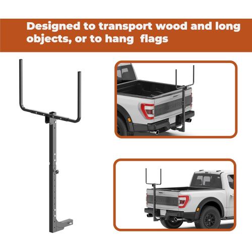 300LBS RV Kayak Rack for 2 Kayaks up to 12FT – Heavy Duty Vertical Hitch Mount Carrier with Reinforced Anti-Bend Base, Adjustable Height, Anti-Loosening Screws – Fits 2” Receiver for RV, Truck, SUV