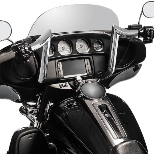 Mofun Chrome Pre-Wired Handlebar 1 1/4 Ape Hangers Meathook Ape Bar 12 Inch Compatible with Harley Touring Street Glide Electra Ultra Limited Tri Glide 2014-2020 2021 2022 2023