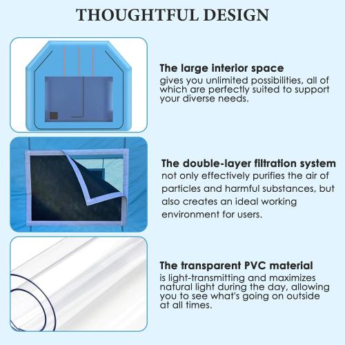 Ziziella 12.5x10x8FT Inflatable Paint Booth Portable Paint Booth Spray Paint Tent with Air Filter System & Blower for DIY Spray Car Truck Motorcycle Garage Auto Part Painting