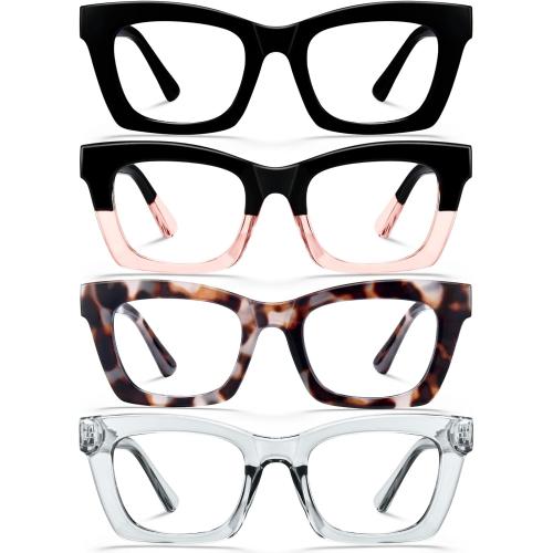 CCVOO Stylish Reading Glasses for Women, Eyeglasses, Blue Light Readers for Women, Computer Eye Glasses, Cheaters