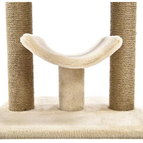 Amazon Basics Multi- Platform Cat Tree with Scratching Post for Indoor Cats up to 25lbs, 18 x 14 x 22 Inches, Beige