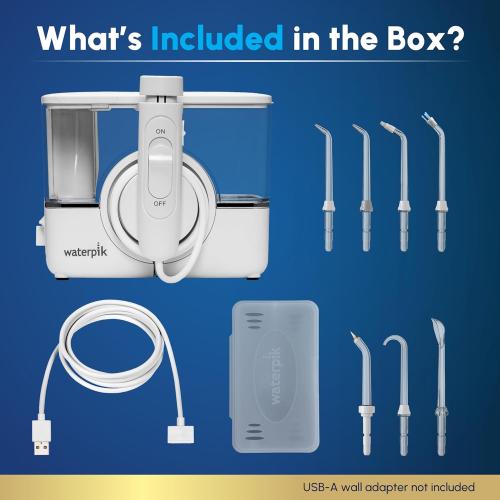 Waterpik ION Professional Water Flosser, Rechargeable and Portable for Teeth, Gums, Braces, 10 Settings, 7 Flossing Tips For Multiple Users And Needs, ADA Accepted, WF-12 White, Packaging May Vary