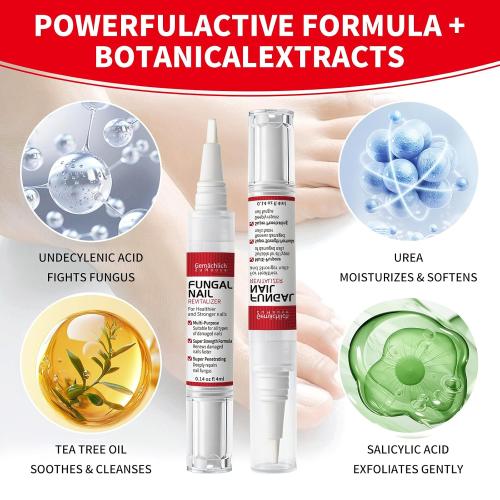 Toenail Fungus Pen Treatment Extra Strength, Nail Fungal Repair Pen for Damaged Nails Yellow, Discolored, Thick and Ingrown Nails, Nail Fungi Pen with Tea Tree Oil for Toenails and Fingernail, 3 Pens