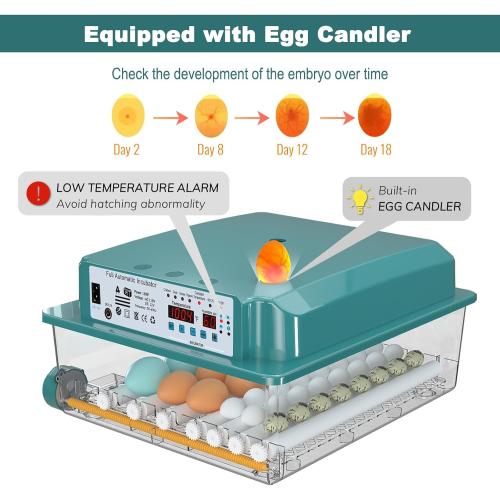 Incubators for Hatching 36 Eggs with Automatic Egg Turning and Humidity Monitoring - 4 Automatic Incubation Modes for Chicken Duck Goose Pigeon