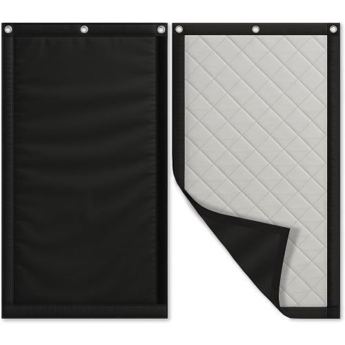 Soundproof Curtain 70 x 40 – Heavy Duty Sound Blocking & Sound Dampening Curtain with Grommets & Hooks, Multi-Layer Acoustic Curtain for Noise Reduction & Light Blocking, Black, Single Panel