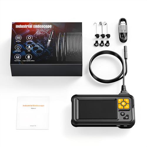 Dual Lens Endoscope Camera with 8 LED Lights, Inspection Borescope Camera with 4.3 IPS 1080P HD Screen, 16.4FT Semi-Rigid Cord Cable Bore Scope, IP67 Waterproof for Sewer Car Wall Plumbing HVAC