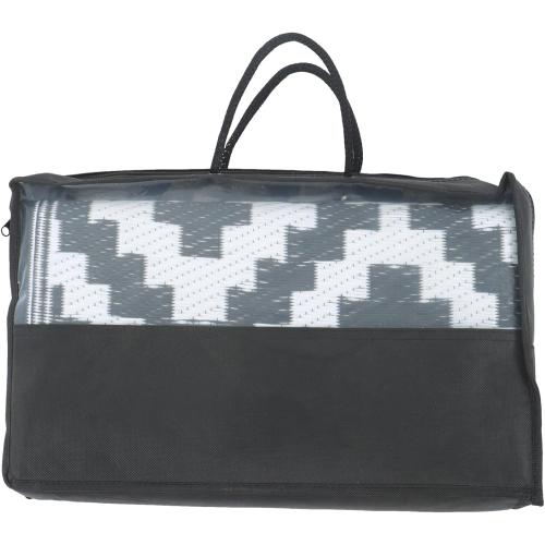 Outdoor Rug Black White Coloured Outdoor Camping Rug, Woven Tape Edging on Both Ends Complete with Accessories and Storage Bag Picnic Outdoor Rug