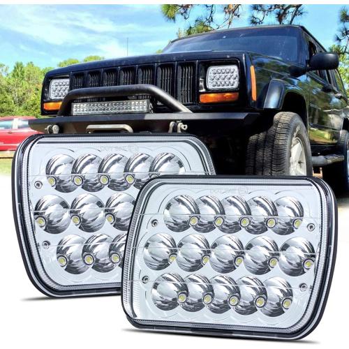 LEDMIRCY H6054 LED Headlights, 5x7 LED Headlights Rectangular 2PCS 90W High Low Sealed Beam Square 7x6 Headlight DOT Approved for Truck Chevy Cherokee Tacoma Ford Van Sedans H5054 H6014 H6052 6053