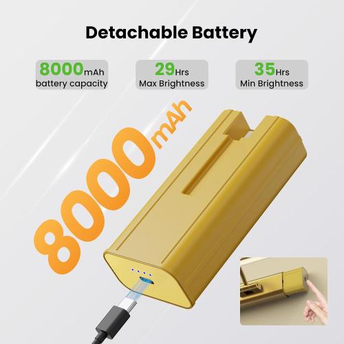 24 Picture Frame Light with 1pcs Extra 8000mAh Battery - Brass Cordless Rechargeable Wall Sconce with Remote for Office, Hallway & Large Art