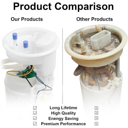 Electric Fuel Pump Module Assembly Compatible with 1998-2010 VW Volkswagen Beetle 1999-2006 VW Golf 1999-2005 VW Jetta 1.8L 2.0L 2.5L 2.8L 4.8 Outer Replace E8424M 1J0919087H 1J0919087J GAS