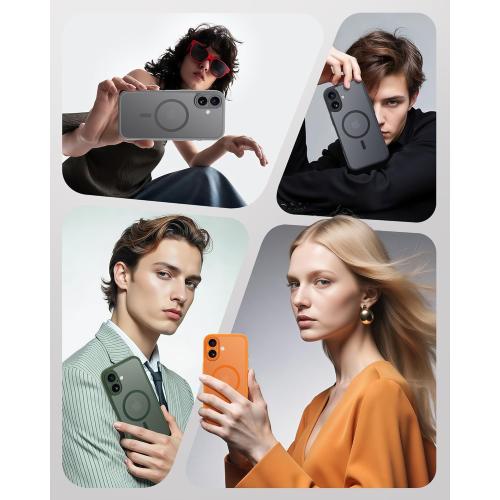 TOCOL for iPhone 17 Case, Compatible with Magsafe, Full Camera Protection, Built-in Magnetic Ring, Drop Protection, Translucent Matte Phone Case for iPhone 17 6.3 inch (Black)