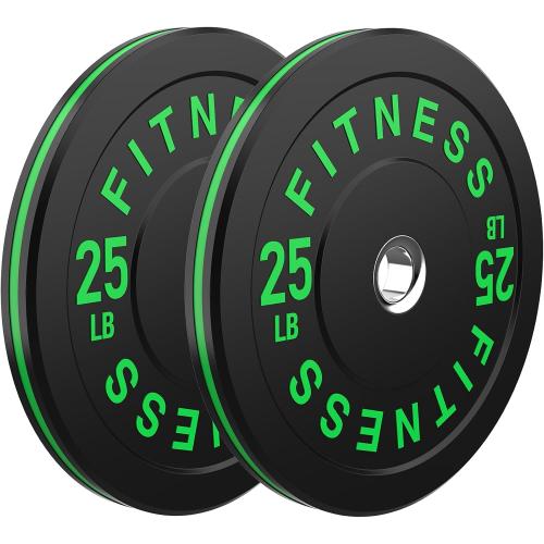 2 Inch Bumper Plates，10-500lbs，Barbell Rubber Olympic Weight Plates Set for Home Gym, Strength Training & Weight Lifting, Multiple Options Colors