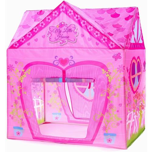 Kids Princess Castle Pink Tent, Indoor/Outdoor Playhouse, 37 * 28 * 40 Inch, Big Enough for 2-3 Little Children